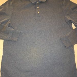 Lands' End | Shirts | Lands End Ls Mens Blue Performance Polo Shirt L ...